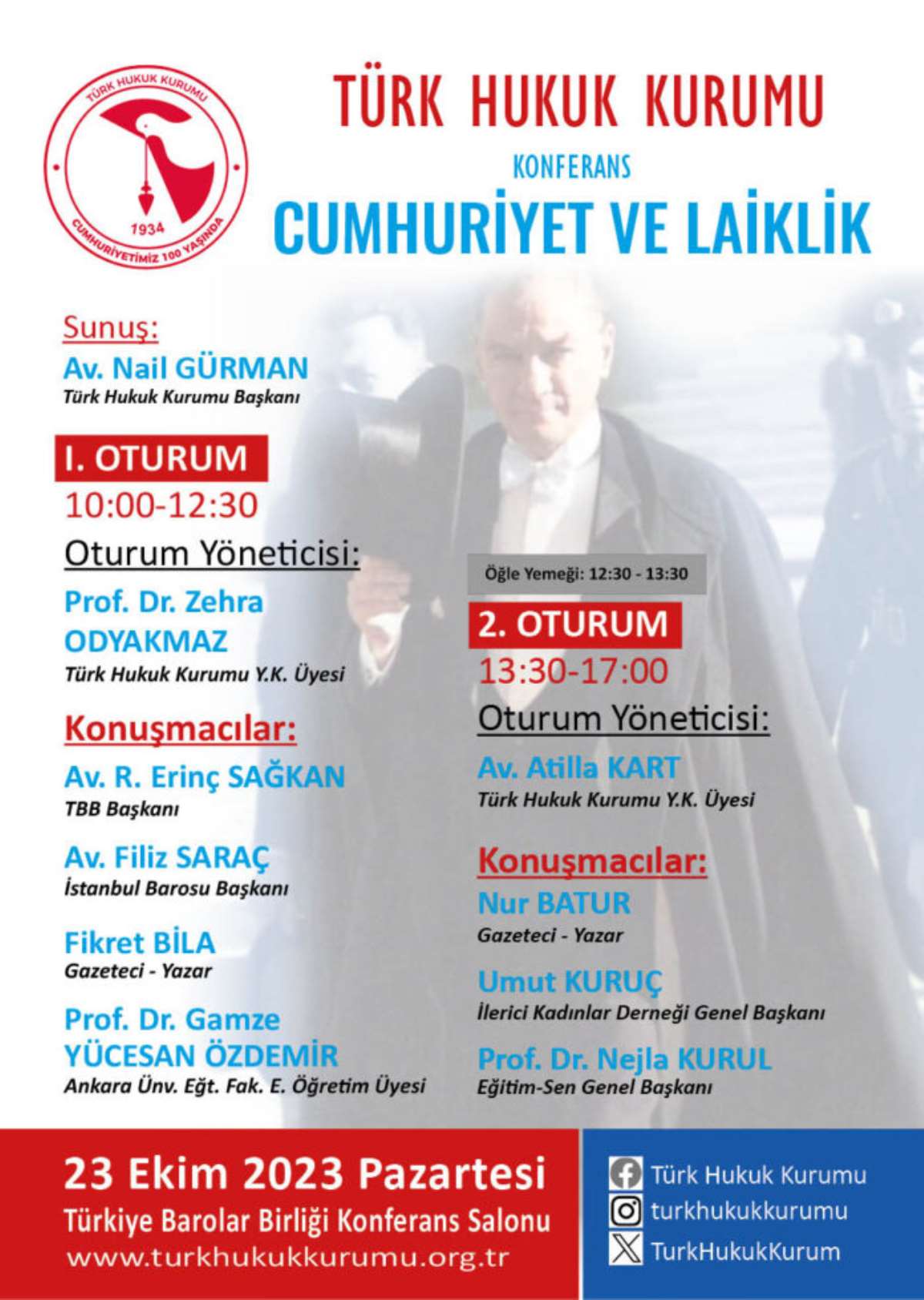 Türk Hukuk Kurumu'ndan 100. yıla özel konferans