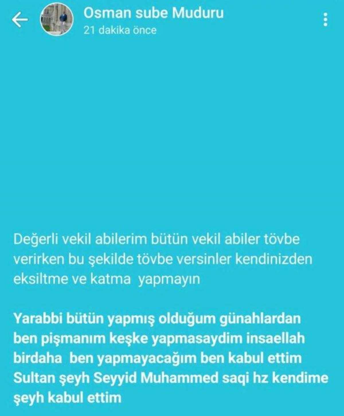 İlçe milli eğitim müdüründen Menzil'e bağlılık yemini