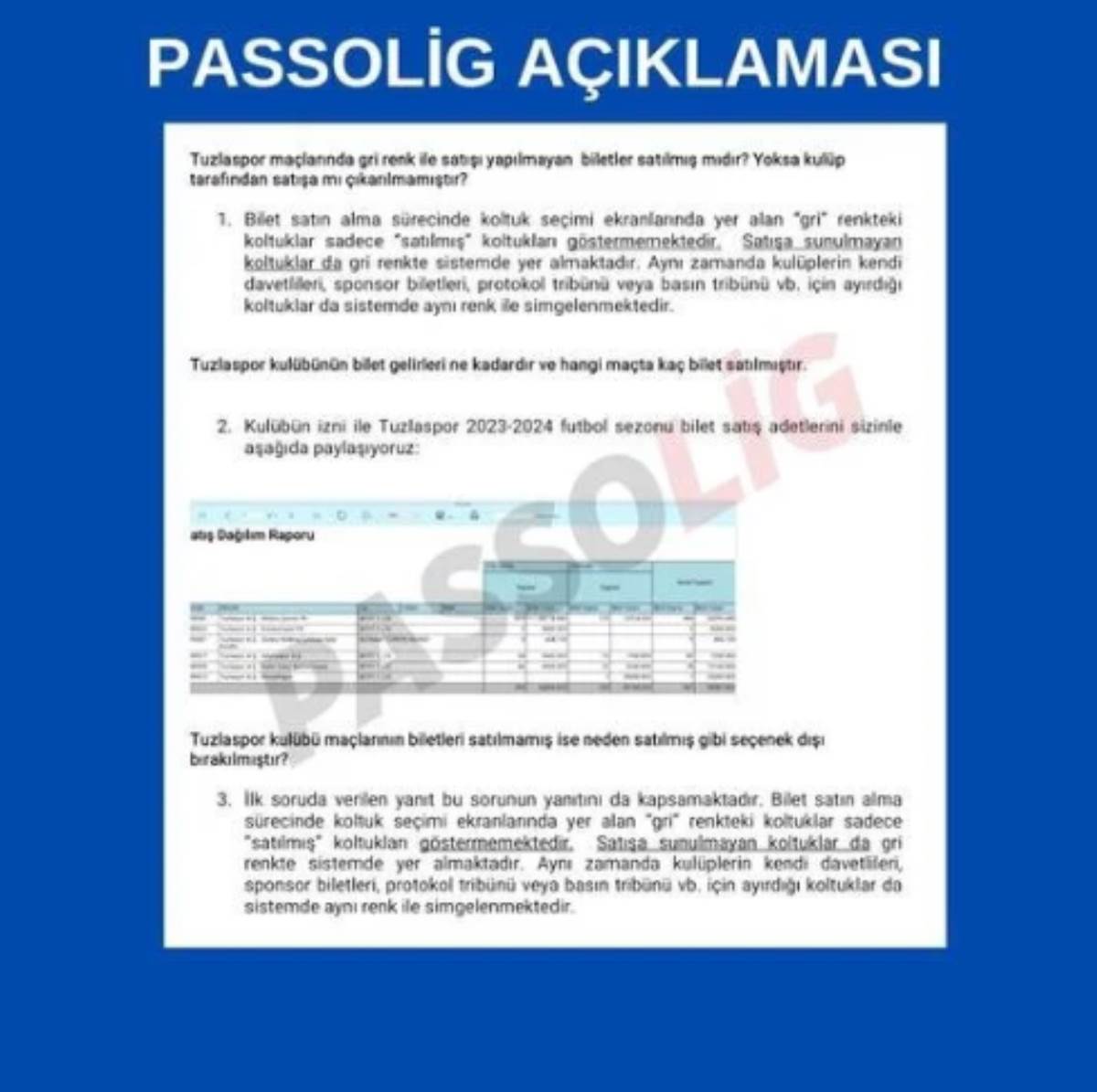 Tuzlaspor'dan 'bilet' açıklaması!