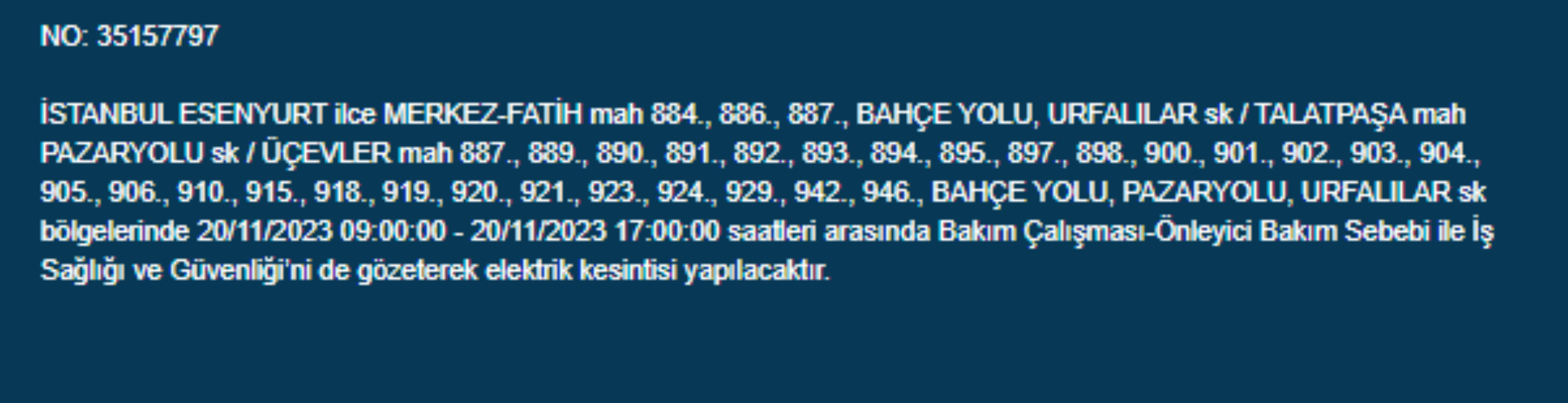 İstanbul'da 33 İlçede elektrik kesintisi: 20 Kasım Pazartesi elektrik kesintilerinin yapılacağı ilçeler hangileri? İstanbul'da elektrikler ne zaman gelecek?