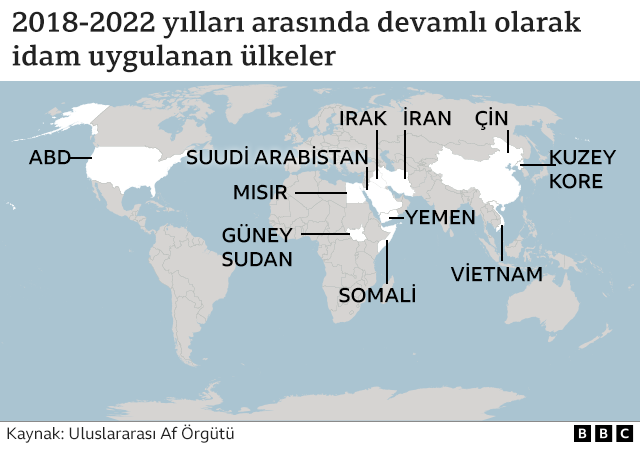 İdam cezası: Kaç ülkede uygulanıyor, en fazla hangi ülkelerde infaz ediliyor?