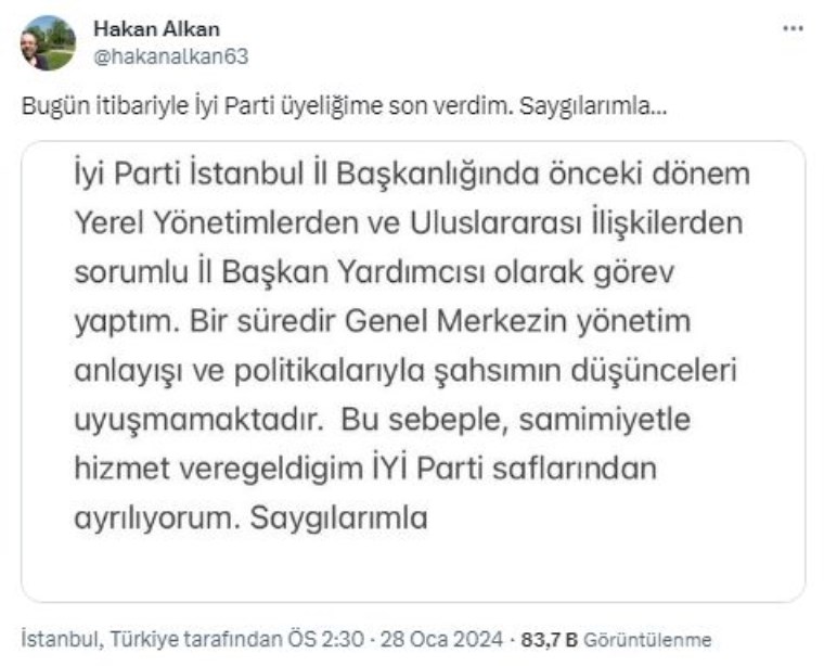 İYİ Parti adayı Buğra Kavuncu'nun sağ koluydu! Hakan Alkan partisinden istifa etti