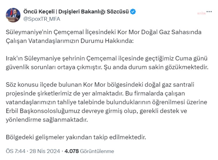 Dışişleri sözcüsü duyurdu: Tahliye talepleri karşılanacak!